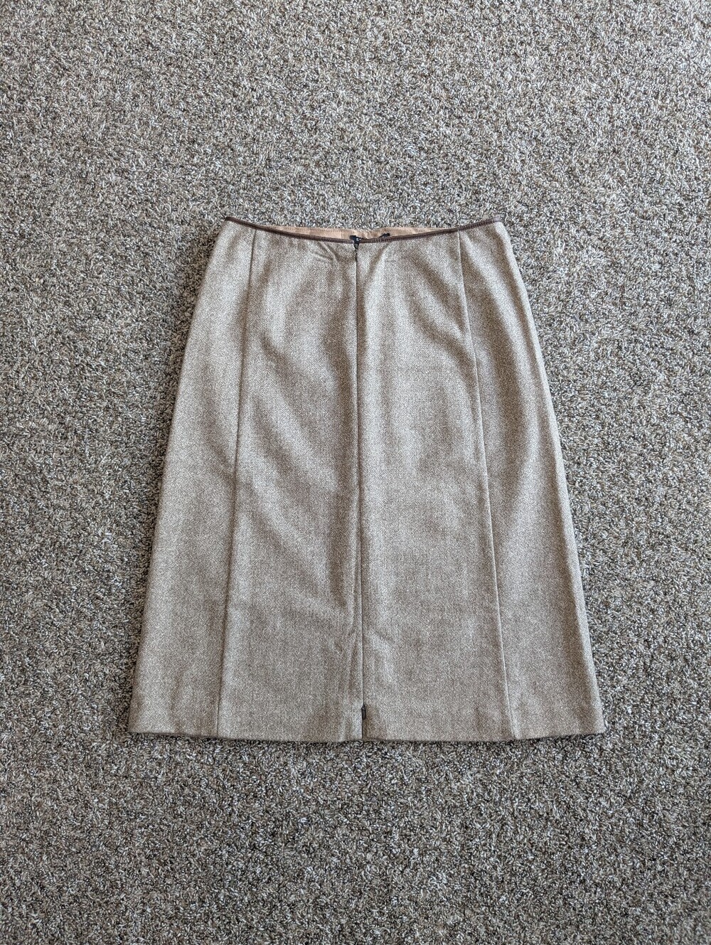 Kenneth Cole Wool Blend Midi Skirt Size 10 Tan